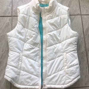 White puff vest